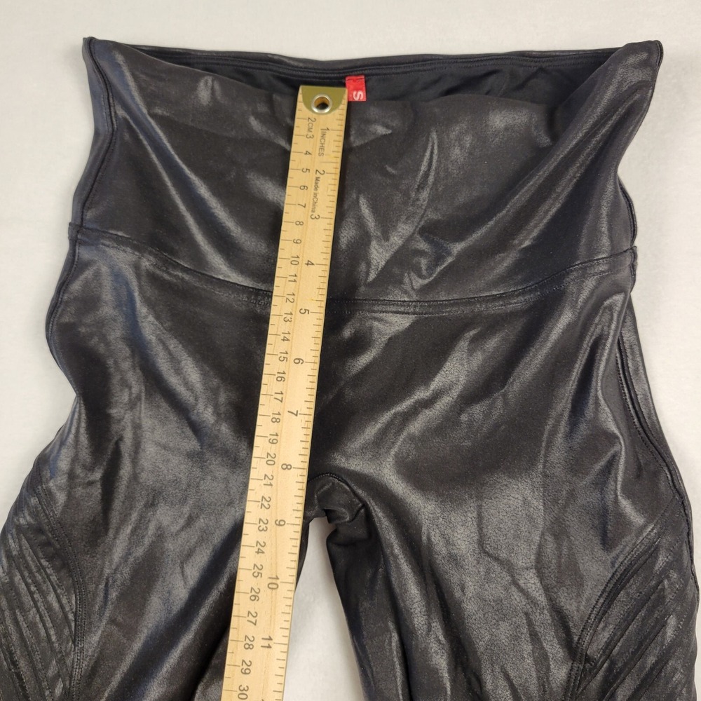 Spanx Motto Faux Leather Leggings Women's Sz‎ Medium Black - Picture 9 of 10